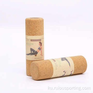 Wooden Cork Yoga Roller ji bo êşa paşîn